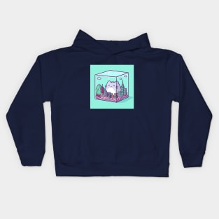 Cat in cube Kids Hoodie